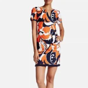 Trina Turk Museum Paisley Floral Retro Bold Colorful Shift Dress Size 12